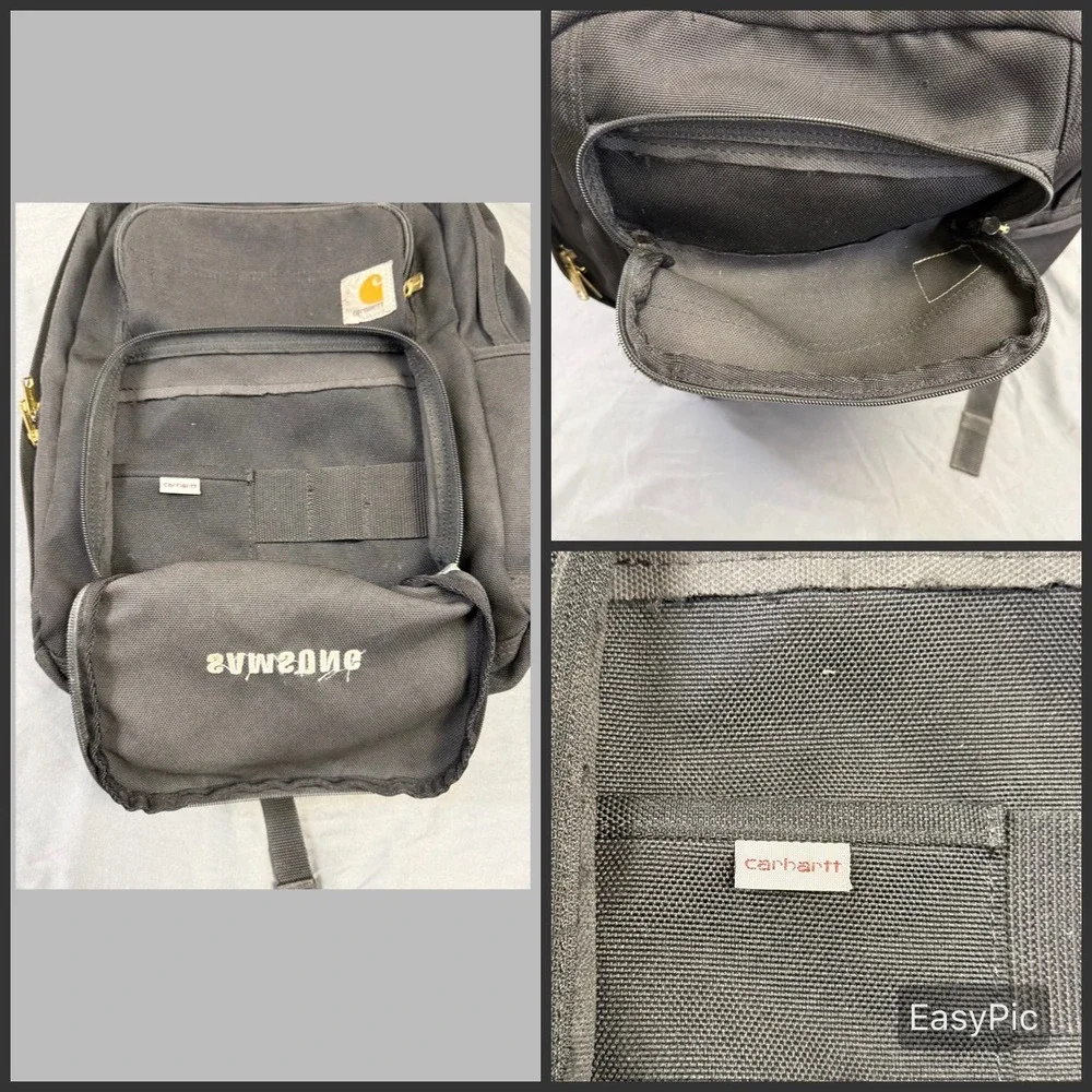 Carhartt Legacy Standard Work Backpack Black Canvas Samsung Embroidered Utility